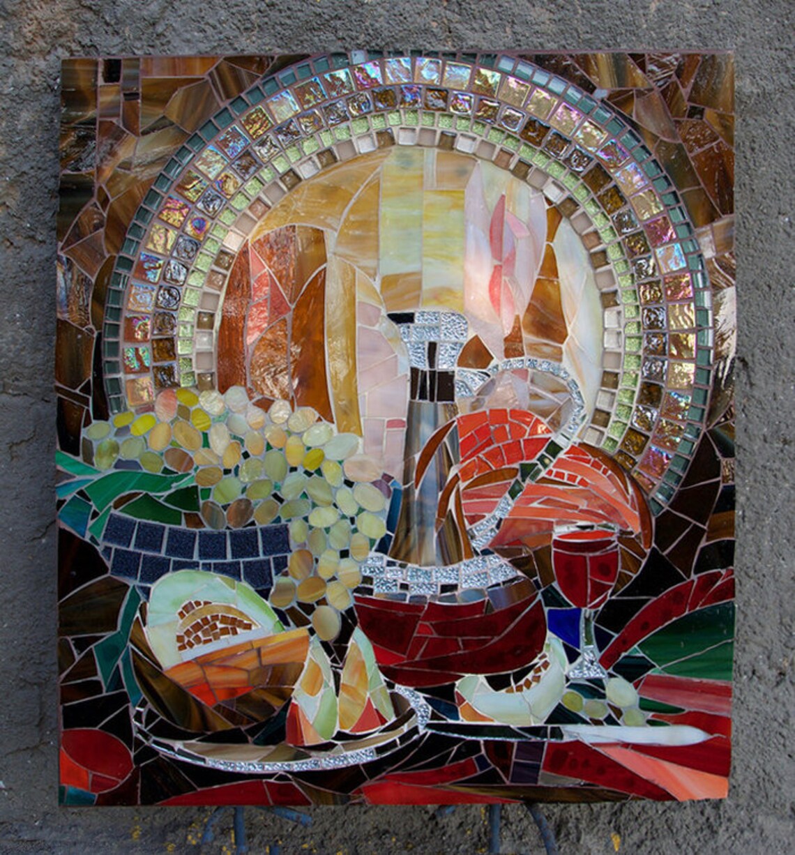 Mosaic Still Life Glass Art Etsy