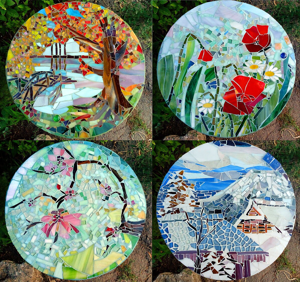 Four seasons glass mosaic Etsy