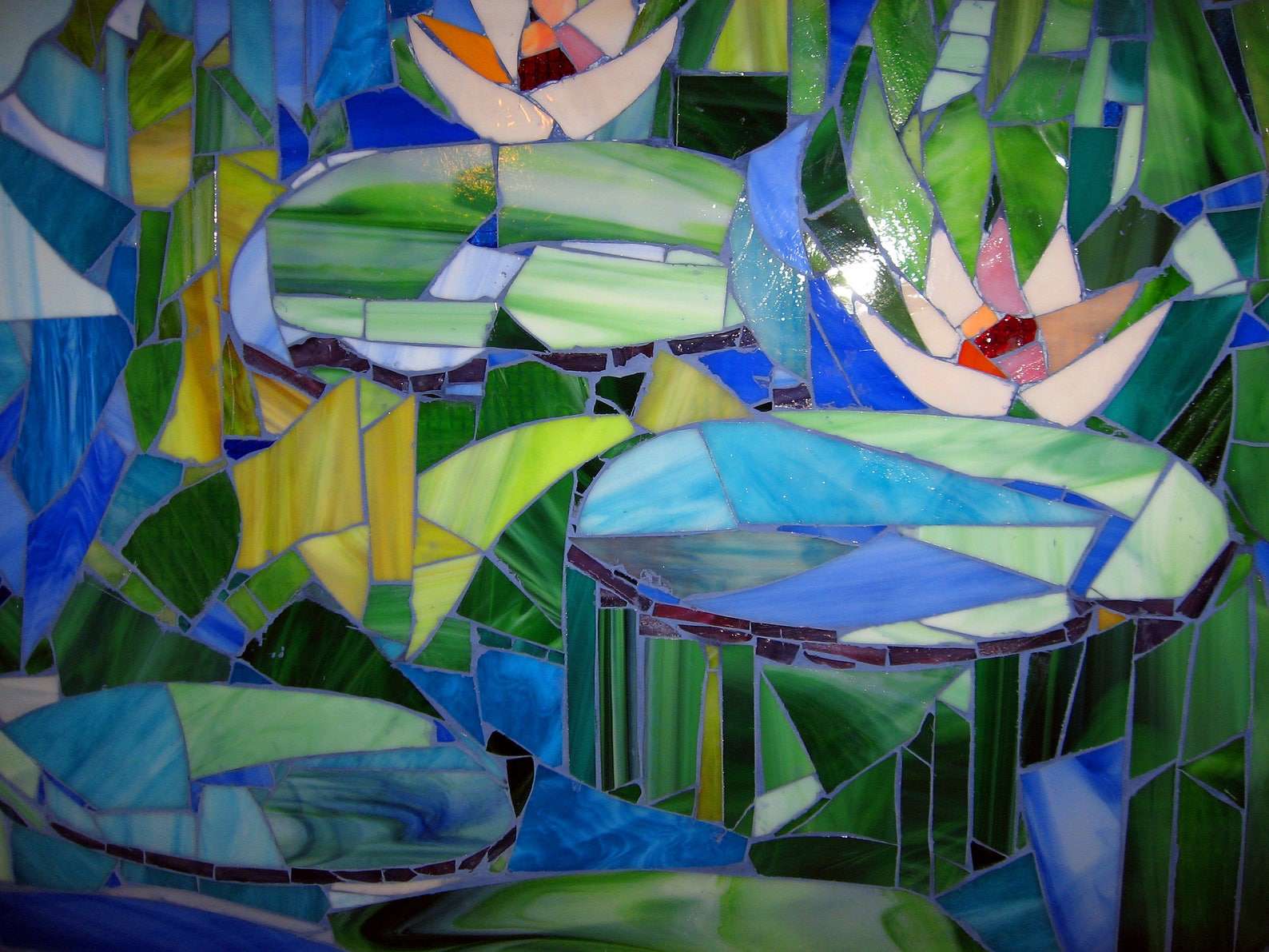 Water Lilies Mosaic Glass Mosaic Etsy
