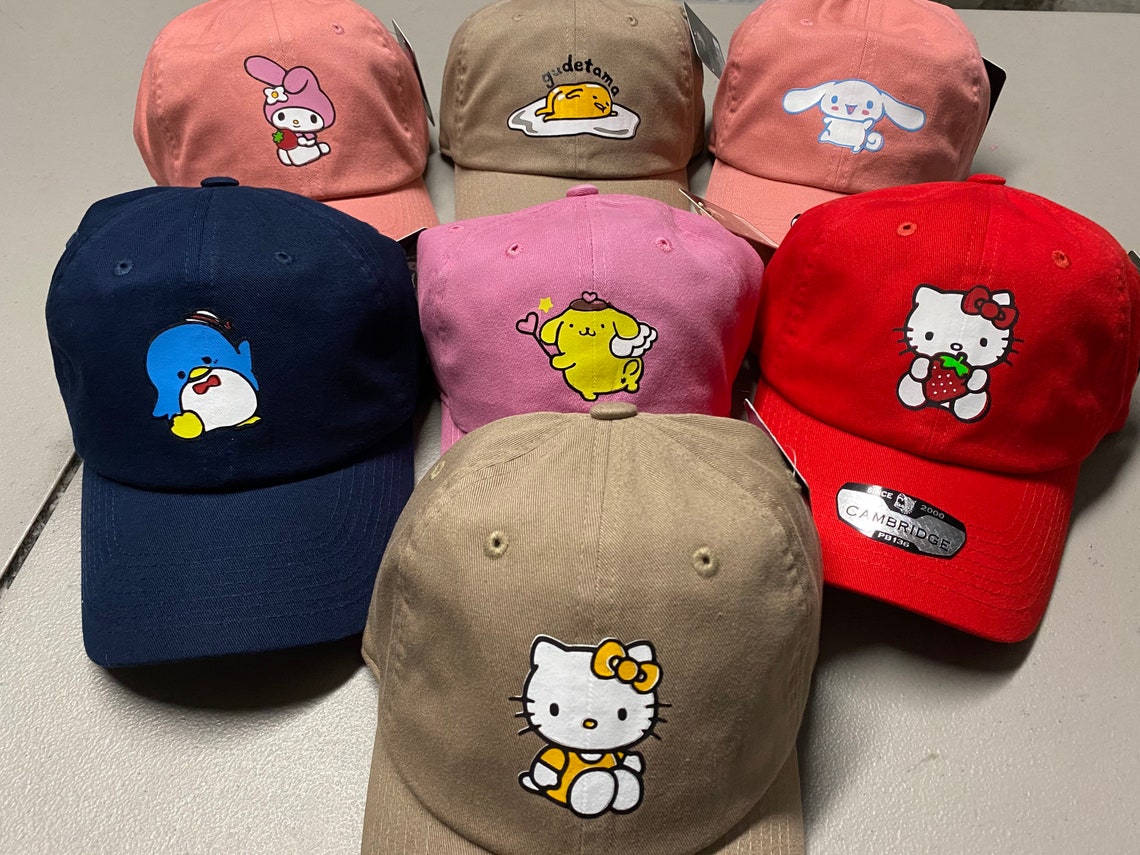 Hello kitty cap READY to SHIP comfortable adjustable adult hat Etsy