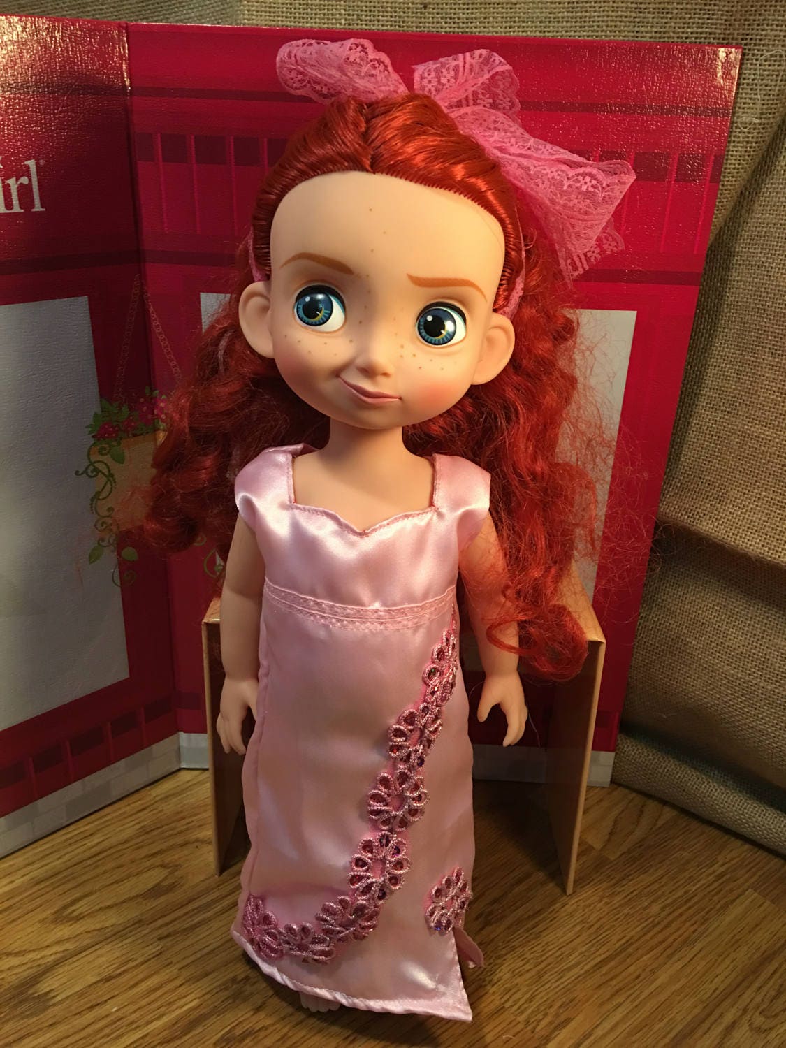 Fits Disney Animators Doll Clothes 16" Toddler Party Gothic Dress Red Gown Only
