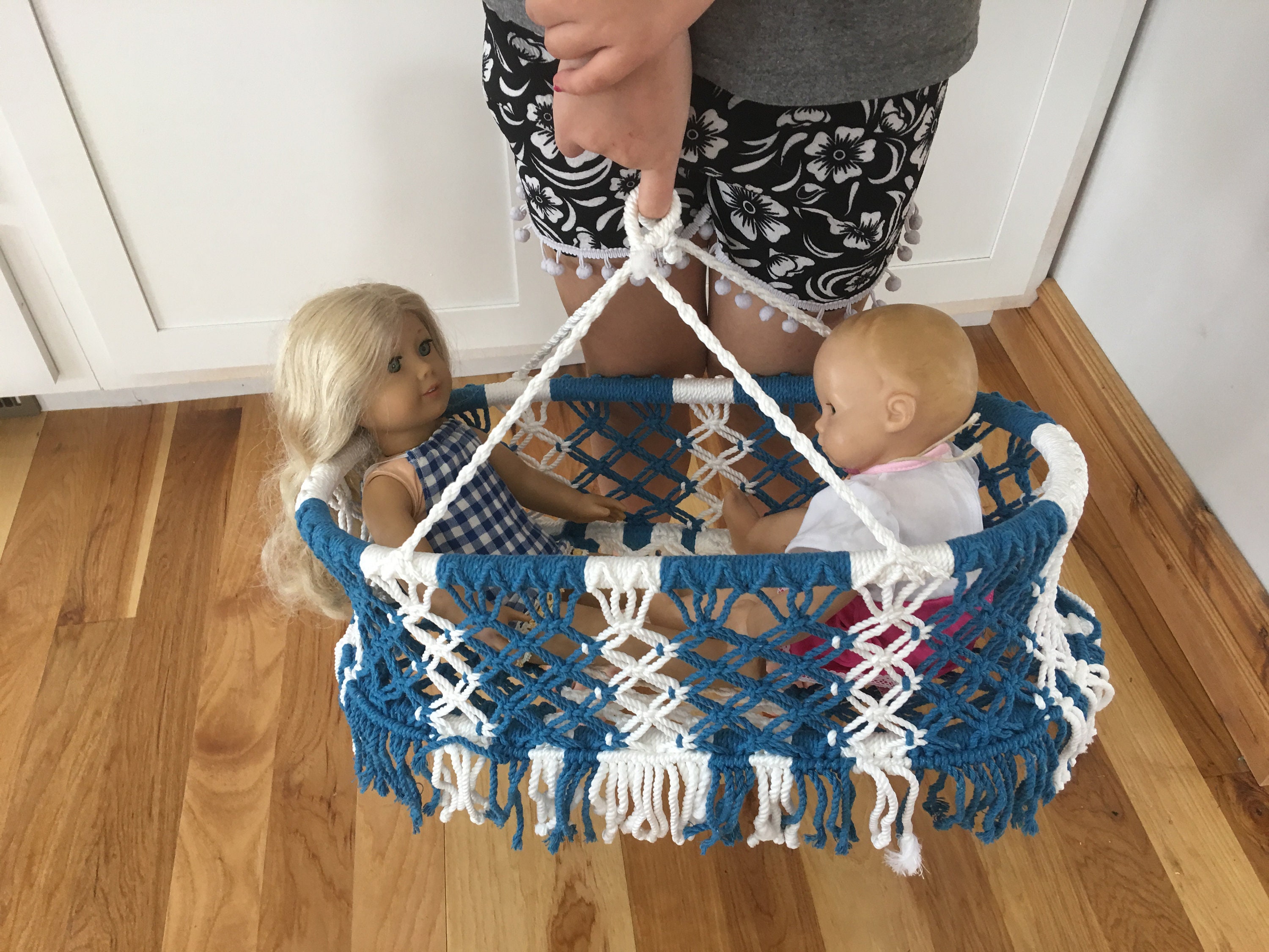 Macrame Baby Doll Carrier Swing Storage Fits 15 Etsy