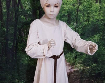 Medieval dress for children, Viking dress for girls, underdress for children, LARP, SCA, cosplay costume, Toraxacum