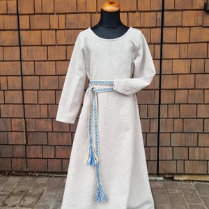 Kinder Mittelalter Kleid, Wikinger Kleidung Mädchen, Unterkleid LARP, SCA, Cosplay, Toraxacum Bild 2