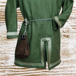 Green tunic for knights and Vikings, linen tunic for children, medieval costume boy and girl, LARP, SCA, Toraxacum