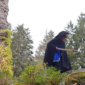 black cloak with hood, cloak children, black cape, medieval garb, Viking cloak, Toraxacum