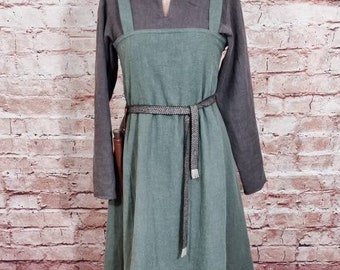 Viking apron dress, linen, various colors, stone washed, overdress, used look, medieval dress, Wiki apron, LARP, SCA, Toraxacum