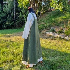 Robe tablier pour filles vikings vert olive, surrobe médiévale, tablier Wiki enfant, LARP, SCA, Toraxacum image 7