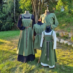 Robe tablier pour filles vikings vert olive, surrobe médiévale, tablier Wiki enfant, LARP, SCA, Toraxacum image 9