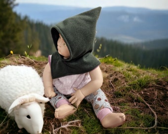 Viking hood for babies, toddlers and children, Skjoldehamn hood, Toraxacum |Wi-Ba-W|