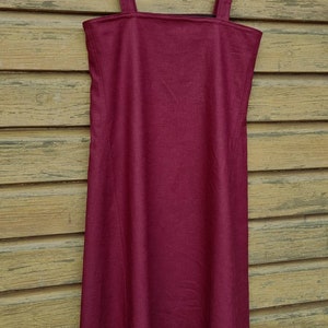 Viking Linen Apron Dress, Overdress Burgundy, Medieval Dress, Wiki ...