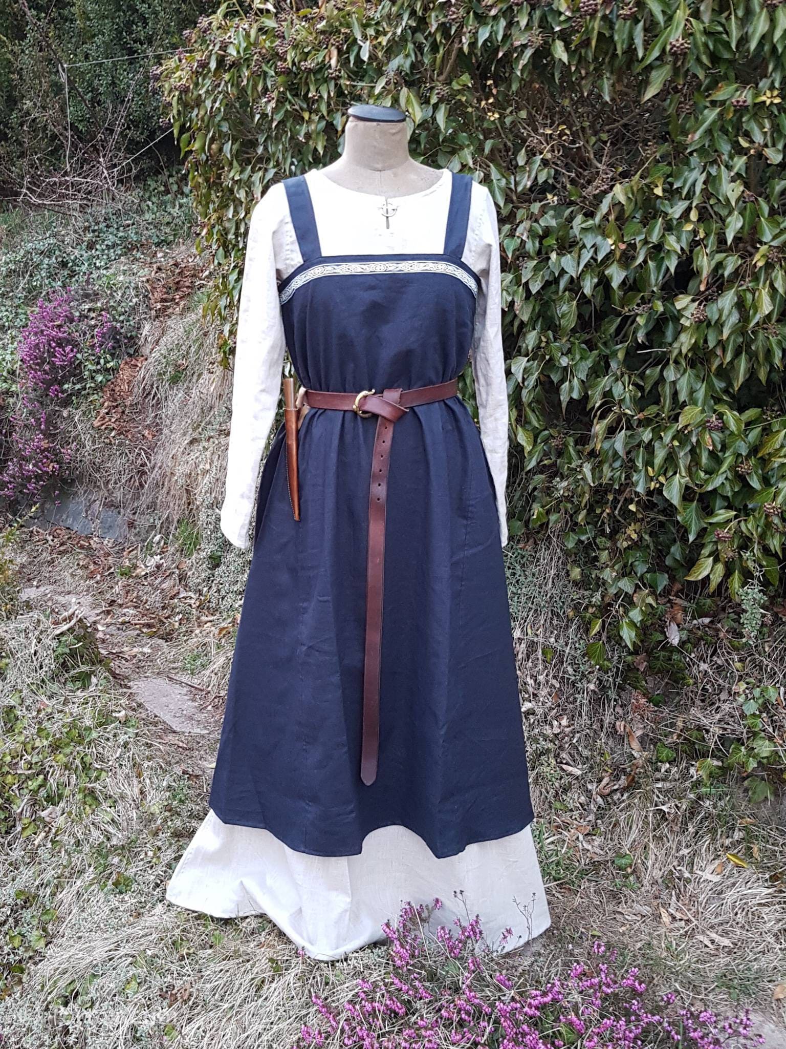 blue viking dress Frøya Viking Linen Dress