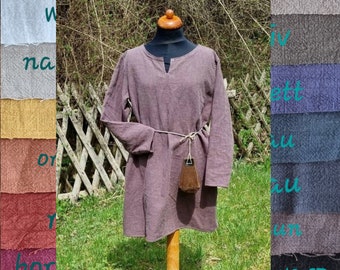 Kinder Leinen Tunika, stonewashed, Ritter und Wikinger Hemd used look, Jungen Mittelalter, LARP, SCA, Cosplay Kostüm, Toraxacum