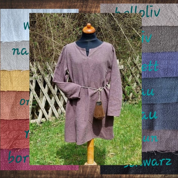 Kinder Leinen Tunika, stonewashed, Ritter und Wikinger Hemd used look, Jungen Mittelalter, LARP, SCA, Cosplay Kostüm, Toraxacum