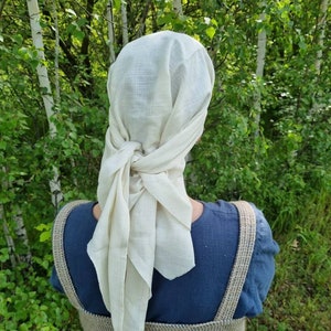Headscarf linen Viking, medieval headgear woman, Toraxacum