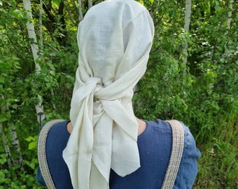 Headscarf linen Viking, medieval headgear woman, Toraxacum