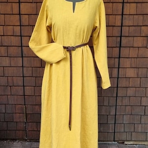 Wikinger Leinen Kleid, used look, Unterkleid Mittelalter, Leinenkleid, stone washed, Reenactment, Cosplay, LARP, SCA, Toraxacum Bild 6