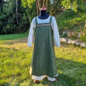 Robe tablier pour filles vikings vert olive, surrobe médiévale, tablier Wiki enfant, LARP, SCA, Toraxacum image 10
