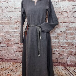 Viking Apron Dress Linen Olive Stone Washed Overdress Used - Etsy