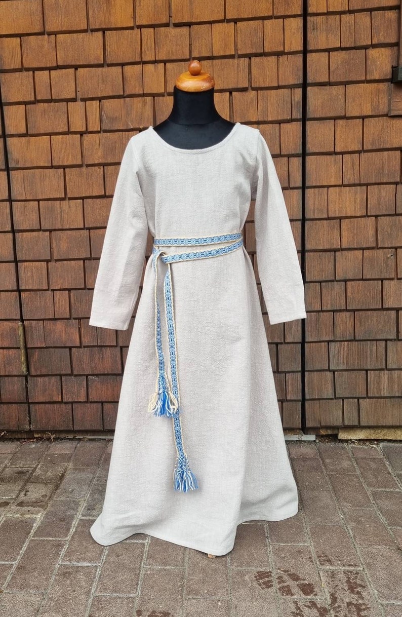 Kinder Mittelalter Kleid, Wikinger Kleidung Mädchen, Unterkleid LARP, SCA, Cosplay, Toraxacum Bild 8