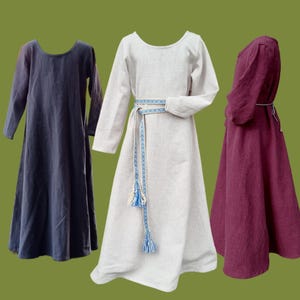 Robe médiévale pour enfant en différentes couleurs, vêtements vikings pour filles, sous-robe GN, SCA, Cosplay, Toraxacum |Uk-Ki-Lst|