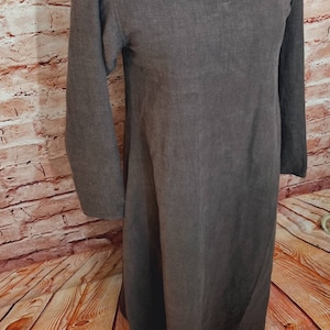 Viking Linen Dress Brown Used Look Medieval Underdress - Etsy