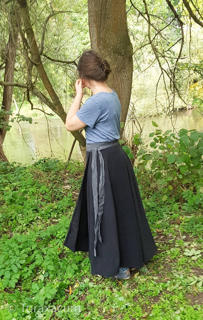 Riding Skirt Grey Wool XSXL Wrap Skirt Anthracite Horse and Etsy UK