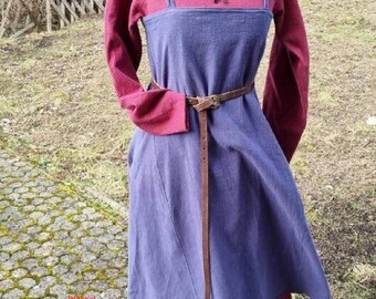 Grembiule vichingo in lino, soprabito usato, LARP, SCA, Toraxacum