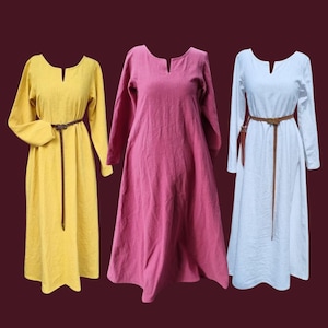 Viking linen dress, used look, underdress medieval, linen dress, stone washed, reenactment, cosplay, LARP, SCA, Toraxacum