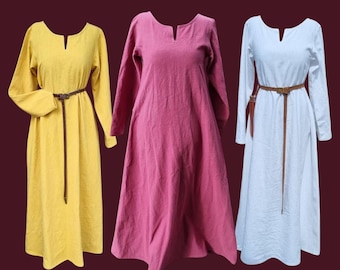 Viking linen dress, used look, medieval underdress, linen dress, stone washed, reenactment, cosplay, LARP, SCA, Toraxacum