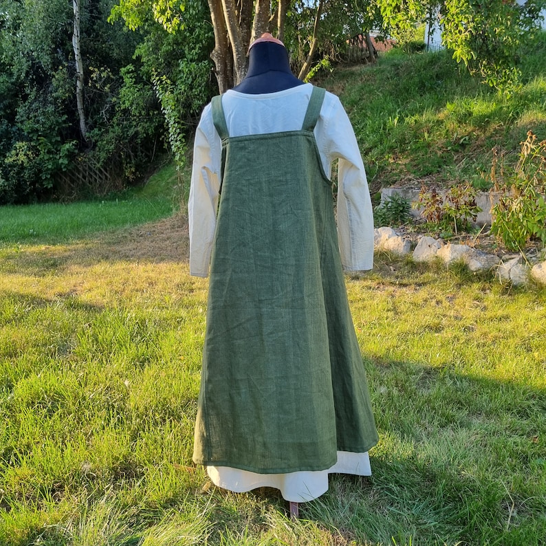 Robe tablier pour filles vikings vert olive, surrobe médiévale, tablier Wiki enfant, LARP, SCA, Toraxacum image 8