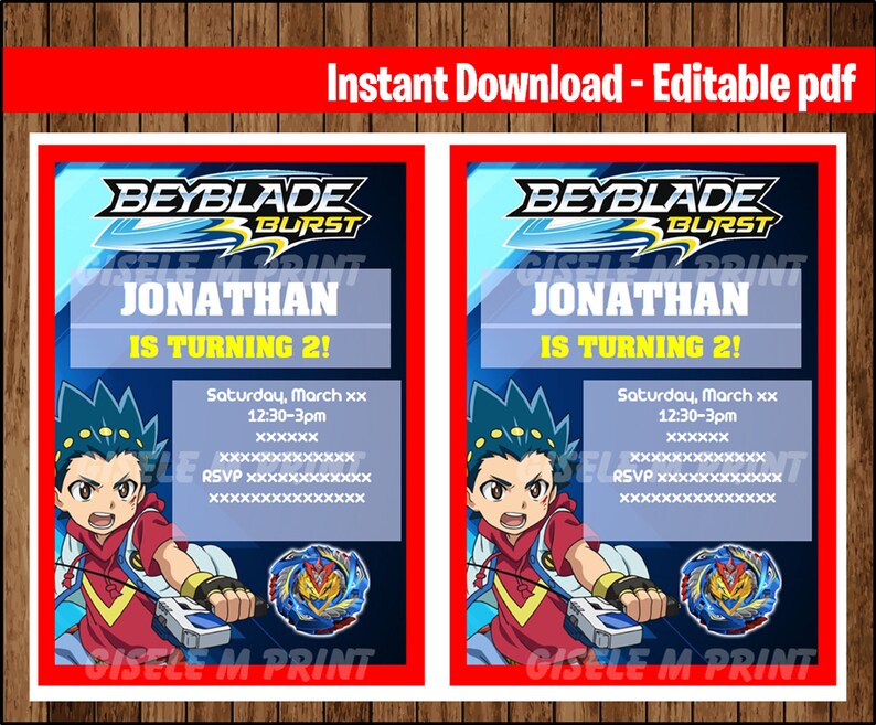Printable Beyblade Party Invitation Beyblade Birthday - Etsy Italia