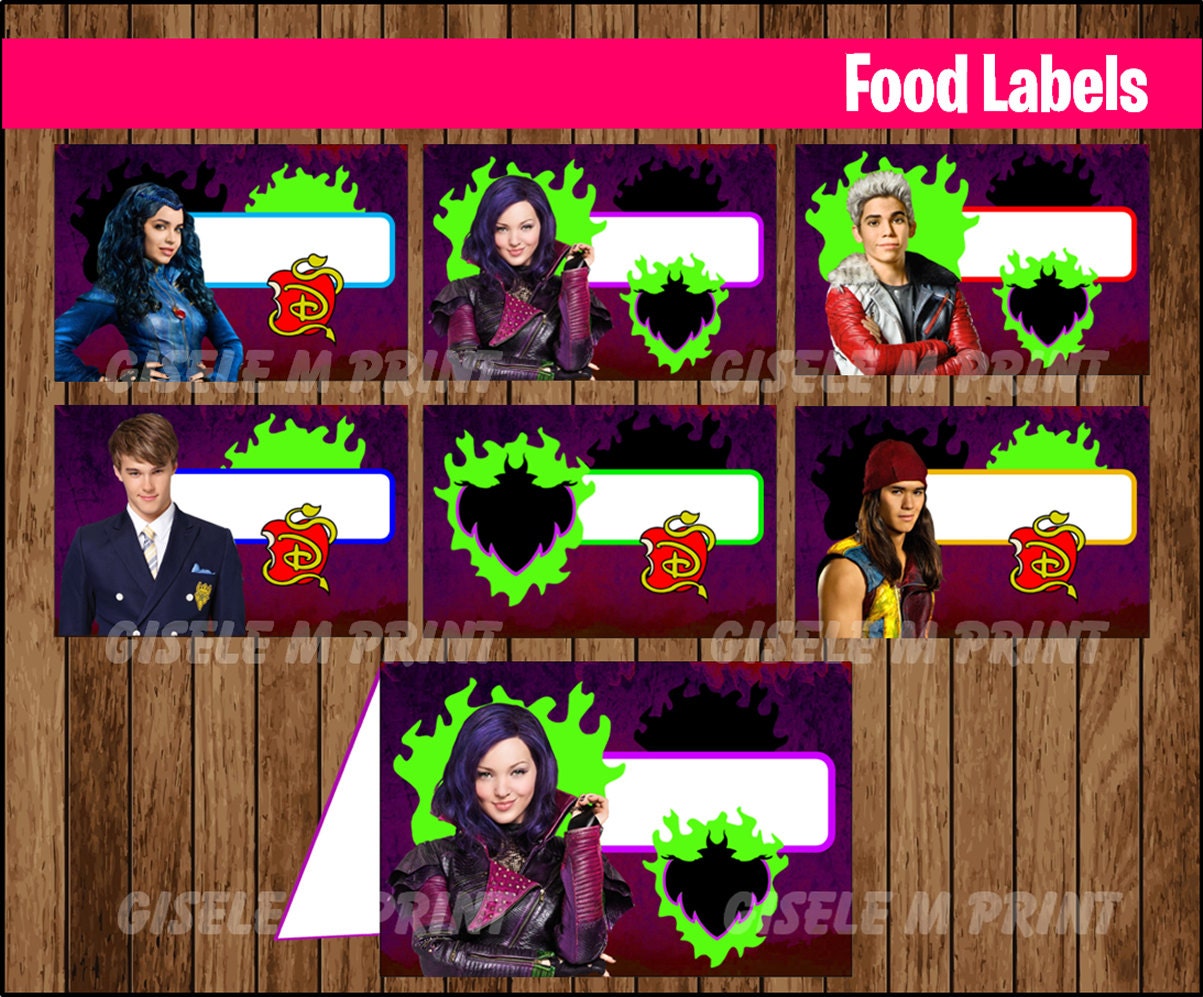 Descendants Food Labels, Printable Descendants Food Tent Cards, Descendants Party Food Cards Instant Download - Etsy descendants-food-labels-printable-descendants-food-tent-cards-descendants-party-food-cards-instant-download-etsy
