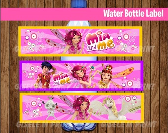 Mia and Me Water Bottle Label, Printable Mia and Me Water labels, Mia and Me party Water instant download