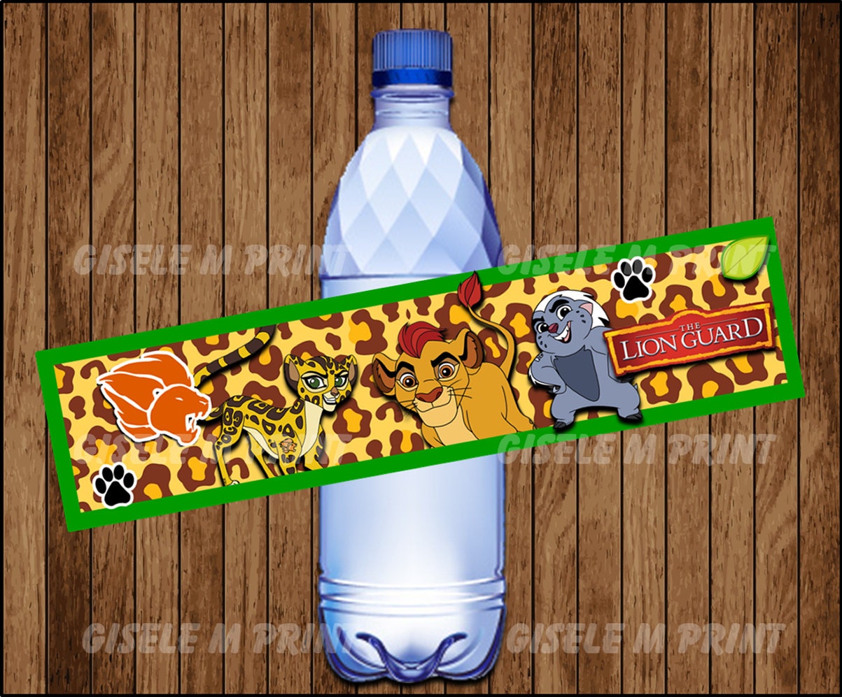 Lion Guard Water Bottle Label Printable Lion Guard Water | Etsy