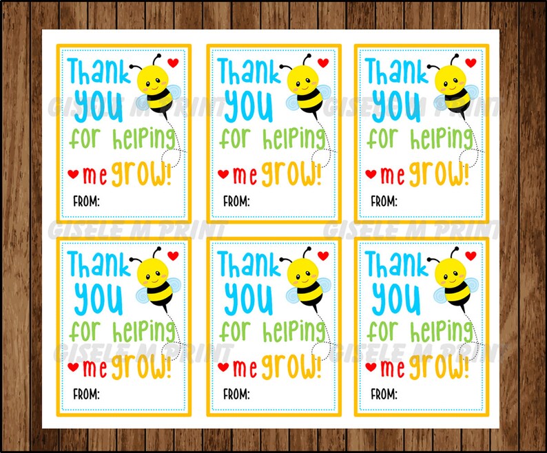 teacher appreciation thank you for helping me grow sign etsy