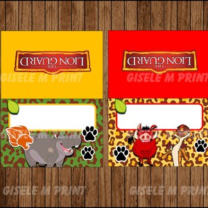 Lion Guard Food Labels, Printable Lion Guard Food Tent Cards, Lion ...
