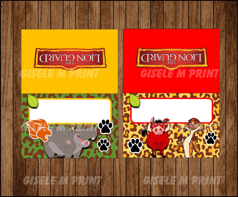 Lion Guard Food Labels Printable Lion Guard Food Tent Cards - Etsy