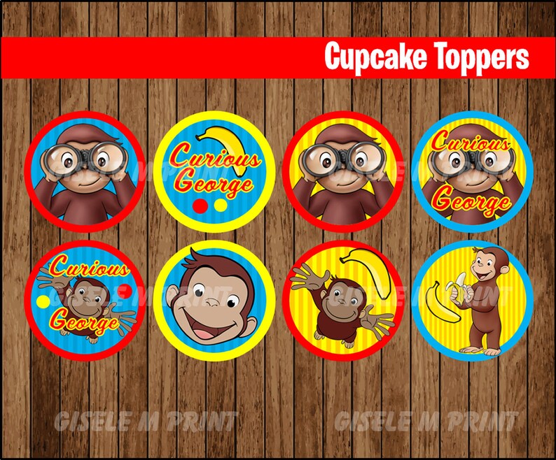 Curious cupcakes toppers Printable Curious Etsy