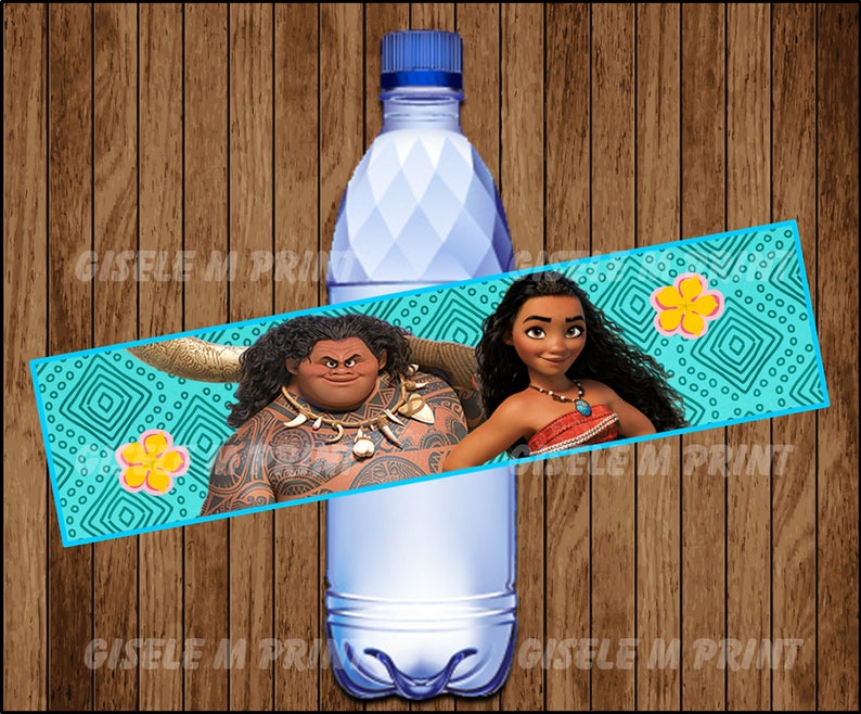 Moana Water Bottle Label Printable Moana Water labels Moana | Etsy