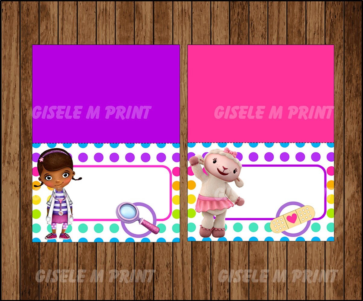 Doc Mcstuffins Food Labels Printable Doc Mcstuffins Food Tent Etsy Canada