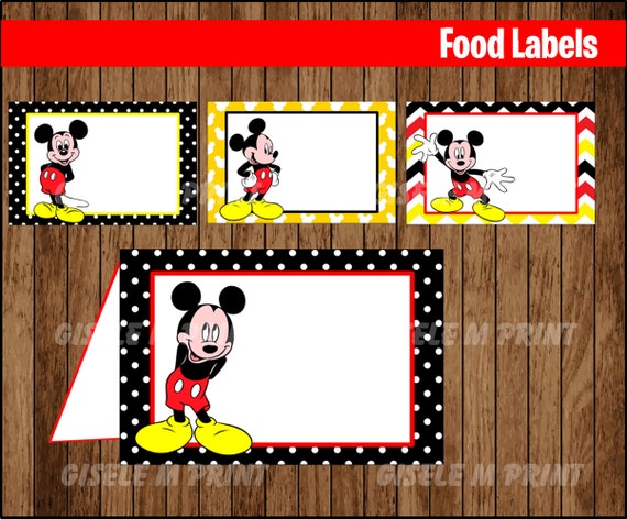mickey mouse food labels printable mickey mouse food tent etsy
