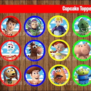 Toy Story 4 cupcakes toppers, Printable Toy Story toppers, Toy Story party toppers instant download
