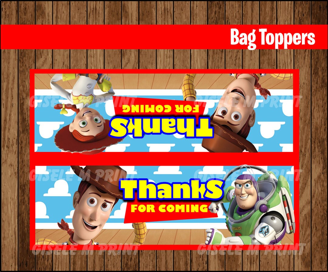 Toy Story Bags Printable Toy Story Bags Toppers Toy Story Etsy