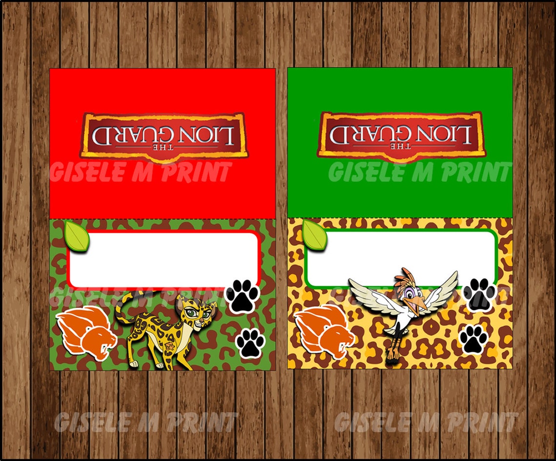 Lion Guard Food Labels Printable Lion Guard Food Tent Cards - Etsy