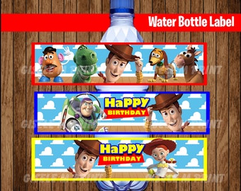 Toy Story Water Bottle Label, Printable Toy Story Water labels, Toy Story party Water instant download