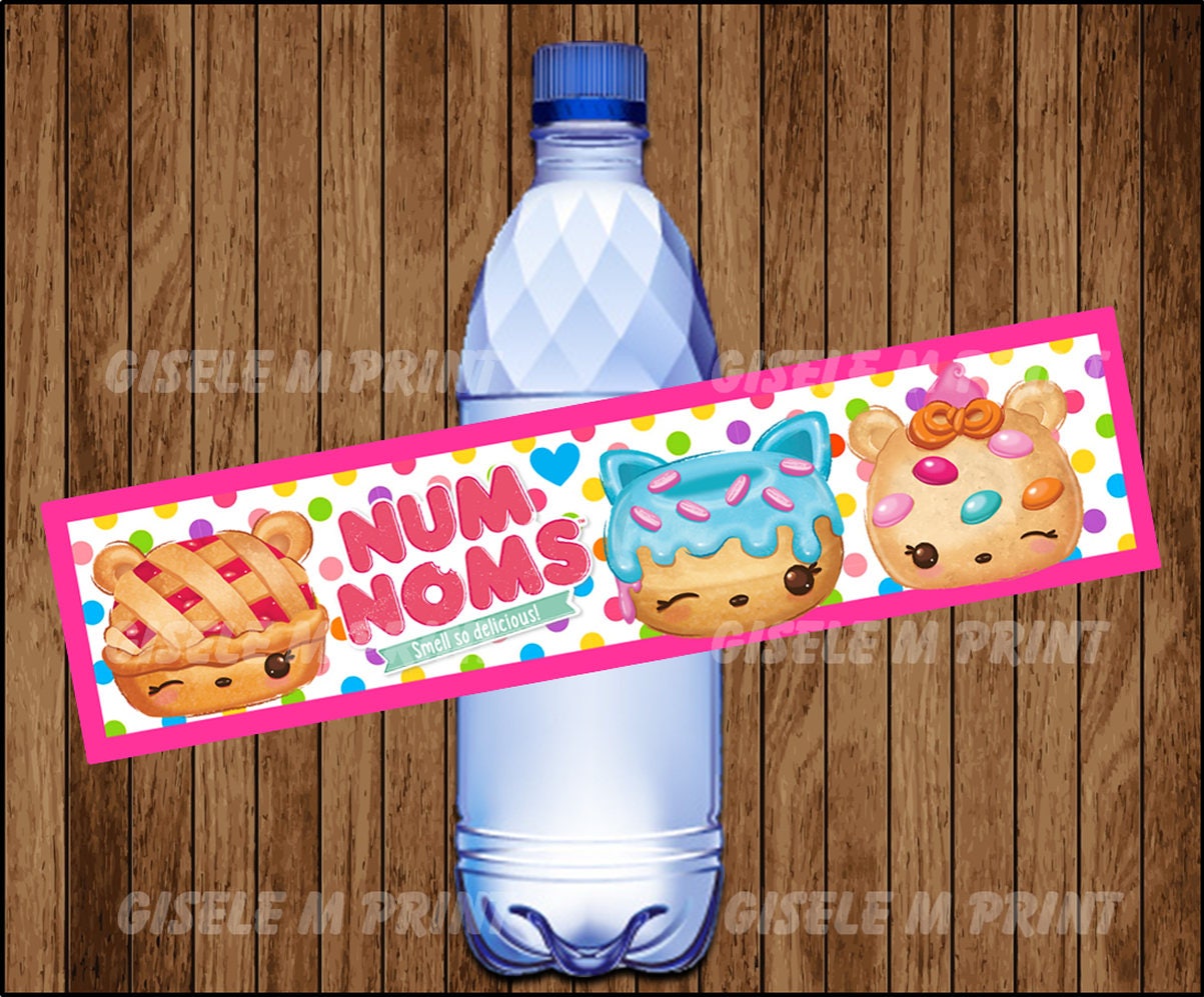 Num Noms Water Bottle Label Printable Num Noms Water Labels Etsy