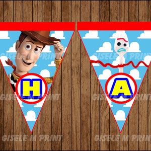 Toy Story Banner 4, Printable Toy Story Triangle Banner, Toy Story party Banner instant download image 2