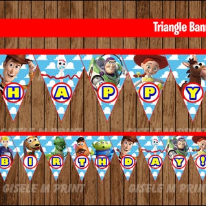 Toy Story Banner 4, Printable Toy Story Triangle Banner, Toy Story party Banner instant download image 1