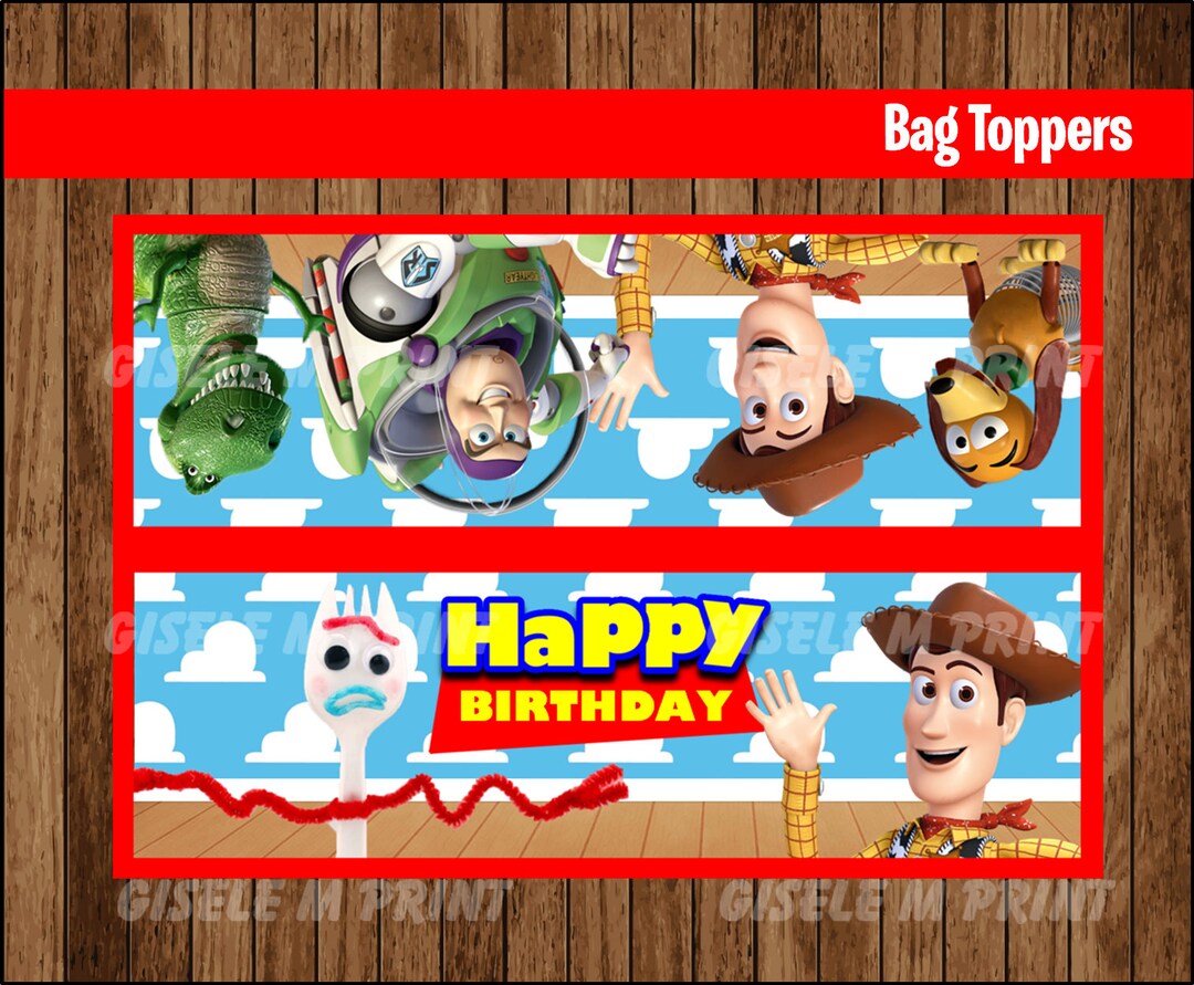 Toy Story 4 Bags, Printable Toy Story Bags Toppers, Toy Story Party
